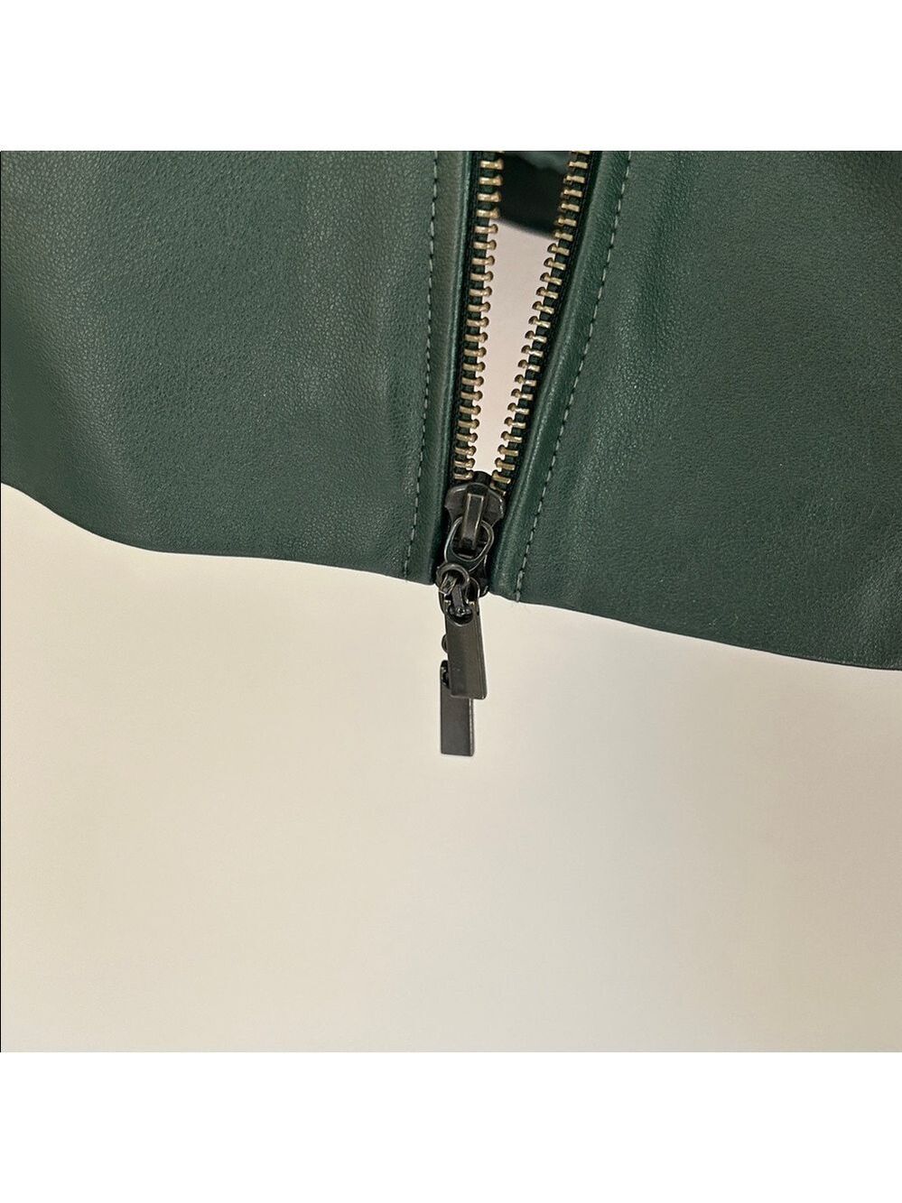 Denim & Co Women's Green Leather Jacket - Picture 8 of 13